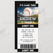 Benutzerdefinierte einfache Baseball Ticket Geburt Einladung (Vorne/Hinten)