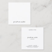 Benutzerdefinierte, einfache Berufliche Elegant-Vo Quadratische Visitenkarte (Vorne/Hinten)