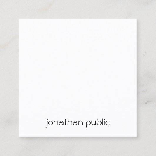 Benutzerdefinierte, einfache Berufliche Elegant-Vo Quadratische Visitenkarte (Vorderseite)