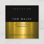 Benutzerdefinierte einfache elegante Gold Black Bu Quadratische Visitenkarte (Rückseite)