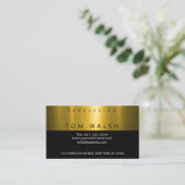 Benutzerdefinierte einfache elegante Gold Black Bu Visitenkarte (Stehend Vorderseite)