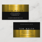 Benutzerdefinierte einfache elegante Gold Black Bu Visitenkarte (Vorne/Hinten)