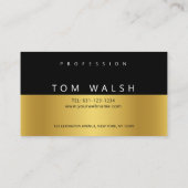 Benutzerdefinierte einfache elegante Gold Black Bu Visitenkarte (Rückseite)