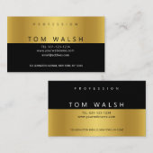Benutzerdefinierte einfache elegante Gold Black Bu Visitenkarte (Vorne/Hinten)