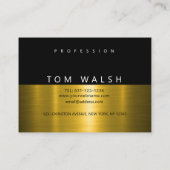 Benutzerdefinierte einfache elegante Gold Black Bu Visitenkarte (Rückseite)