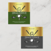 Benutzerdefinierte einfache elegante Gold Gradient Quadratische Visitenkarte (Vorne/Hinten)