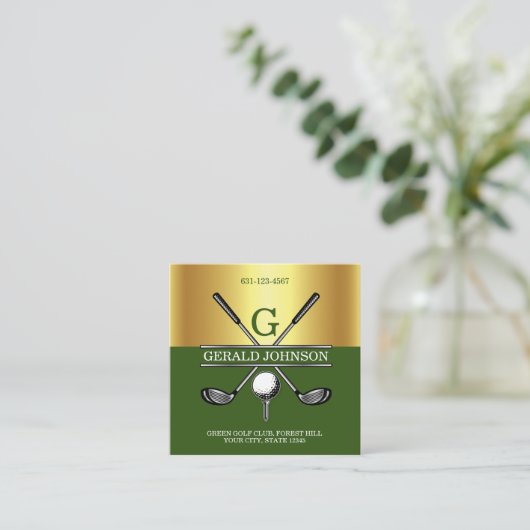 Benutzerdefinierte einfache elegante Gold Gradient Quadratische Visitenkarte (Stehend Vorderseite)