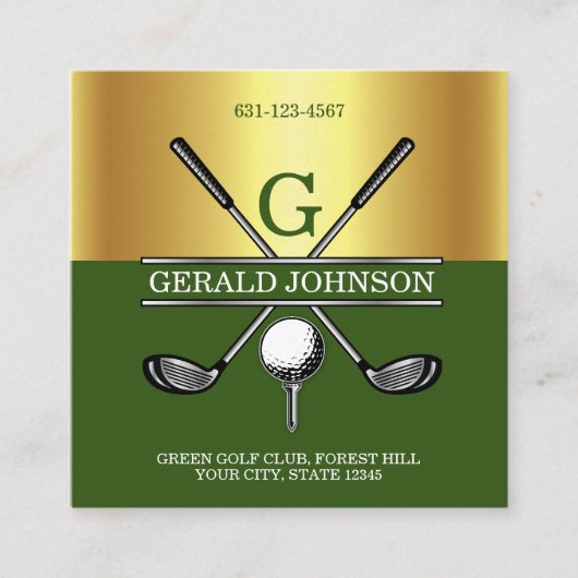 Benutzerdefinierte einfache elegante Gold Gradient Quadratische Visitenkarte (Vorderseite)