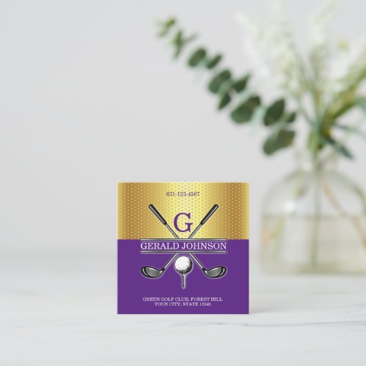 Benutzerdefinierte einfache elegante Gold Gradient Quadratische Visitenkarte (Stehend Vorderseite)