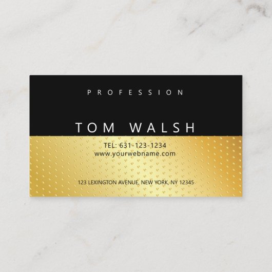 Benutzerdefinierte einfache Elegante Gold Speckle Visitenkarte (Rückseite)