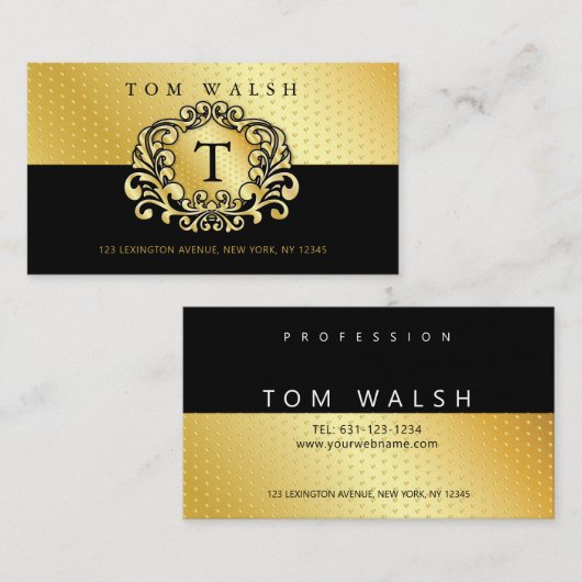 Benutzerdefinierte einfache Elegante Gold Speckle Visitenkarte (Vorne/Hinten)