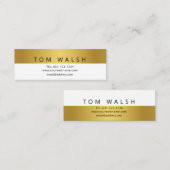 Benutzerdefinierte einfache elegante Gold White Bu Mini Visitenkarte (Vorne/Hinten)