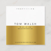 Benutzerdefinierte einfache elegante Gold White Bu Quadratische Visitenkarte (Rückseite)