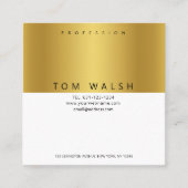 Benutzerdefinierte einfache elegante Gold White Bu Quadratische Visitenkarte (Vorderseite)