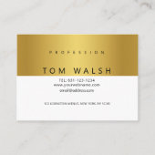 Benutzerdefinierte einfache elegante Gold White Bu Visitenkarte (Vorderseite)