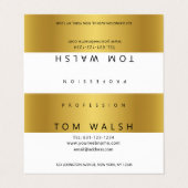 Benutzerdefinierte einfache elegante Gold White Bu Visitenkarten (Außenseite Aufgefaltet)