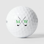 Benutzerdefinierte einfache, elegante Monogram-Grü Golfball (Vorderseite)