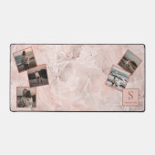 Benutzerdefinierte einfache FotoCollage auf rosafa Schreibtischunterlage (Vorderseite)