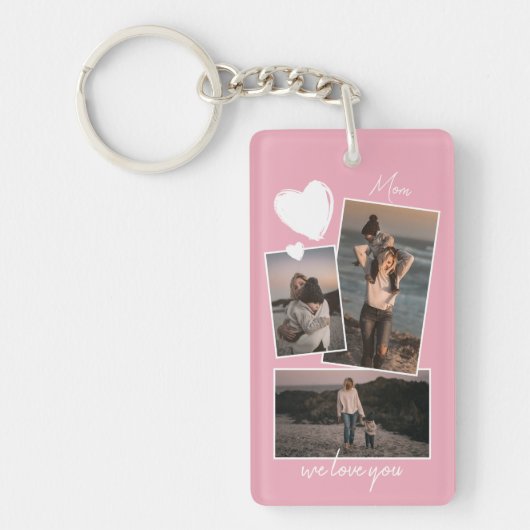 Benutzerdefinierte einfache Fotos auf leichter Ros Schlüsselanhänger (Vorderseite)