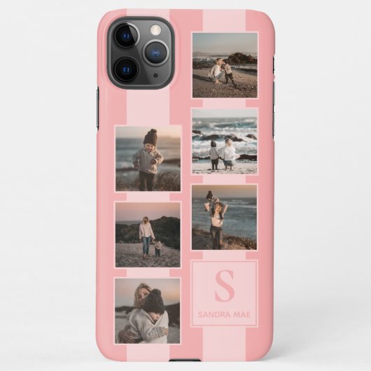 Benutzerdefinierte einfache Fotos auf rotem Korall iPhone Hülle (Rückseite)