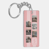 Benutzerdefinierte einfache Fotos auf rotem Korall Schlüsselanhänger (Vorderseite links)
