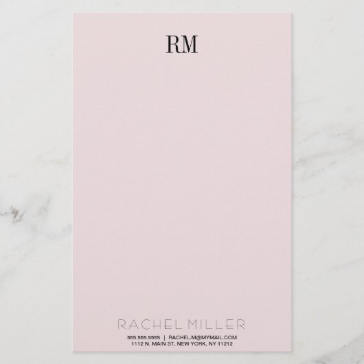 Benutzerdefinierte einfache Monogramm-Initialen un Briefpapier (Vorderseite)