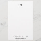 Benutzerdefinierte einfache Monogramm-Initialen un Briefpapier (Vorderseite)