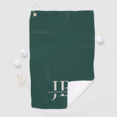Benutzerdefinierte einfache Monogramm und Name Grü Golfhandtuch (Insitu)