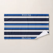 Benutzerdefinierte einfache Navy Blue Striping Nau Badhandtuch Set (Handtuch)