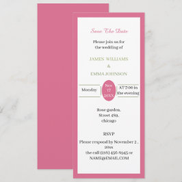 Benutzerdefinierte einfache Rose Save the Date Einladung