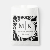 Benutzerdefinierte einfache Schwarzweiß-Weiß-Monog Geschenktütchen (Vorderseite)