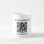 Benutzerdefinierte, einfache Tasse mit weißem Qr-C<br><div class="desc">Benutzerdefinierte weiße minimalistische qr Code einfache Tasse. Fügen Sie Ihren eigenen QR-Code,  Logo,  Text,  Nachricht,  Informationen,  URL,  Website-Adresse,  Firmenmarke hinzu und personalisieren Sie ihn. Einfache,  weiße Tasse personalisiert für Geschenk ,  Marketing,  Werbeaktion,  Kaffee,  Restaurant,  Arbeit,  Party,  Mitarbeiter Geschenk,  Chef,  Studenten,  Corporate Event Messe,  Weihnachtsgeschenk für Kunden,  Business oder Privatgebrauch.</div>