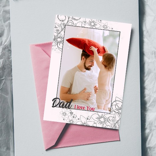 Benutzerdefinierte einfache Vatertagskarte Foto Dankeskarte