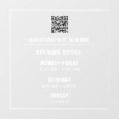 Benutzerdefinierte einfache Vorlagenöffnungszeiten Fensteraufkleber (Blatt)