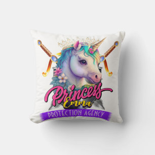 Benutzerdefinierte Einhorn Prinzessin Schutz Agent Kissen