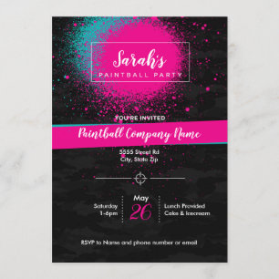 Benutzerdefinierte Einladung für Paintball-Party f