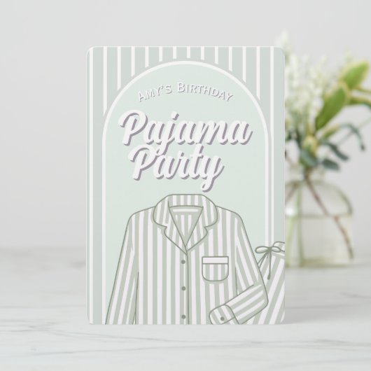 Benutzerdefinierte Einladung - Mädchen-Pyjama-Schl (Stehend Vorderseite)