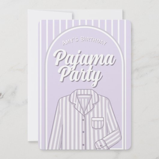 Benutzerdefinierte Einladung - Mädchen-Pyjama-Schl (Vorderseite)