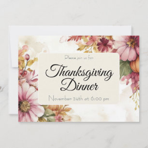 Benutzerdefinierte Einladung zum Thanksgiving-Dinn