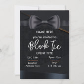 Benutzerdefinierte Einladung zur schwarzen Krawatt (Vorderseite)