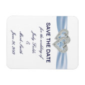 Benutzerdefinierte eisblaue Herzen speichern das D Magnet (Horizontal)