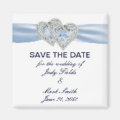 Benutzerdefinierte eisblaue Herzen speichern das D Magnet (Vorne)