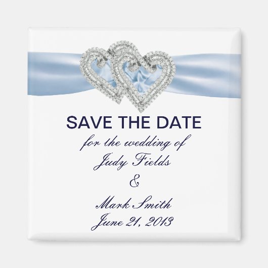 Benutzerdefinierte eisblaue Herzen speichern das D Magnet (Vorne)