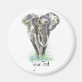 Benutzerdefinierte Elefant- und Aquarelltiersammlu Magnet (Vorne)