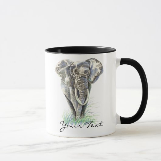 Benutzerdefinierte Elefant- und Aquarelltiersammlu Tasse (Rechts)