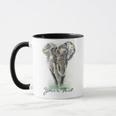Benutzerdefinierte Elefant- und Aquarelltiersammlu Tasse (Links)