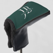 Benutzerdefinierte Eleganmonogramm und Name Grün Golf Headcover (3/4 Vorderseite)