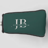 Benutzerdefinierte Eleganmonogramm und Name Grün Golf Headcover (Vorderseite)
