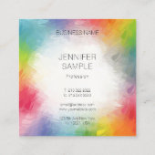 Benutzerdefinierte elegante Abstrakte Vorlage Quadratische Visitenkarte (Rückseite)