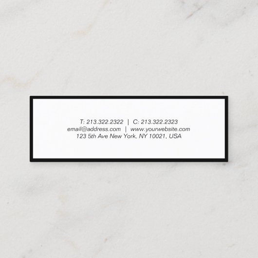 Benutzerdefinierte elegante Berufliche, moderne, e Mini Visitenkarte (Rückseite)